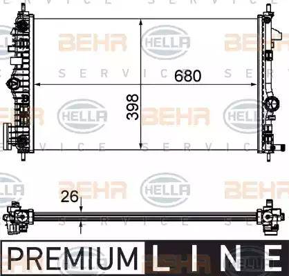 BEHR HELLA Service 8MK 376 754-361 - Radiator, engine cooling autospares.lv