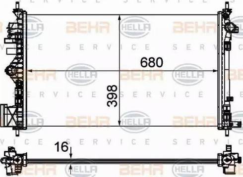 BEHR HELLA Service 8MK 376 754-301 - Radiator, engine cooling autospares.lv