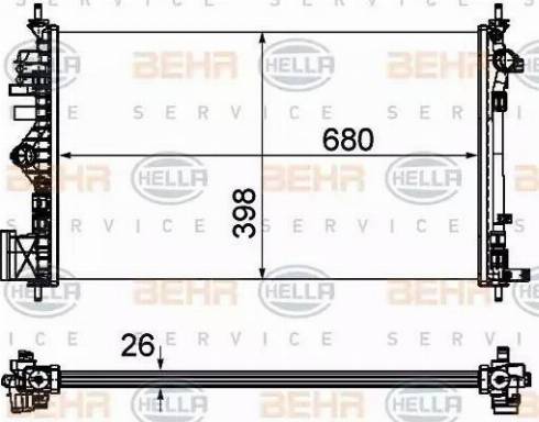 BEHR HELLA Service 8MK 376 754-331 - Radiator, engine cooling autospares.lv