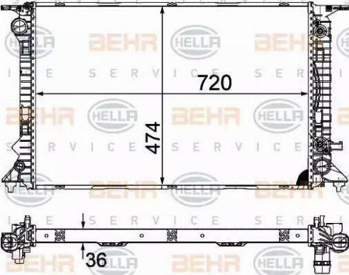 BEHR HELLA Service 8MK 376 754-754 - Radiator, engine cooling autospares.lv