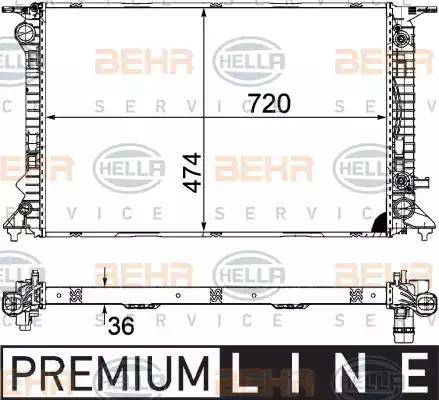 BEHR HELLA Service 8MK 376 754-751 - Radiator, engine cooling autospares.lv