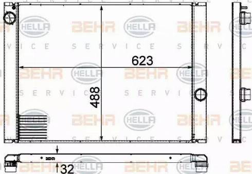 BEHR HELLA Service 8MK 376 755-591 - Radiator, engine cooling autospares.lv