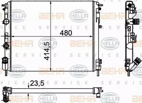 BEHR HELLA Service 8MK 376 755-341 - Radiator, engine cooling autospares.lv