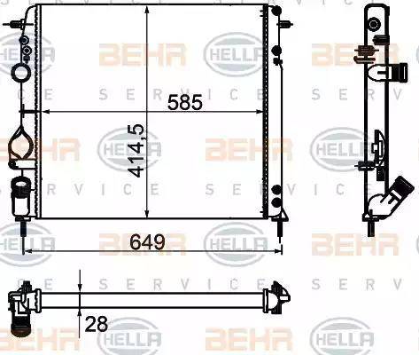 BEHR HELLA Service 8MK 376 755-361 - Radiator, engine cooling autospares.lv