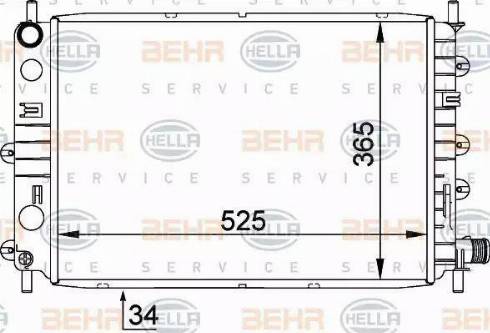 BEHR HELLA Service 8MK 376 755-311 - Radiator, engine cooling autospares.lv