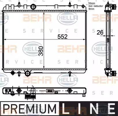 BEHR HELLA Service 8MK 376 755-331 - Radiator, engine cooling autospares.lv