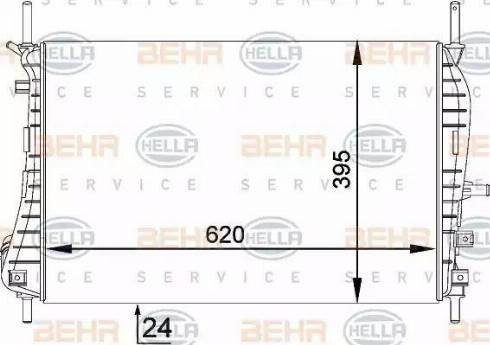 BEHR HELLA Service 8MK 376 755-271 - Radiator, engine cooling autospares.lv