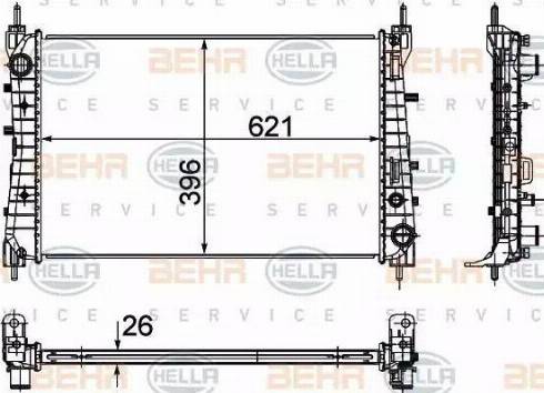 BEHR HELLA Service 8MK 376 756-511 - Radiator, engine cooling autospares.lv