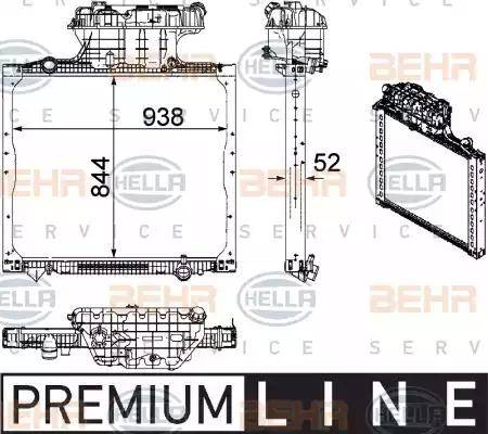 BEHR HELLA Service 8MK 376 756-011 - Radiator, engine cooling autospares.lv