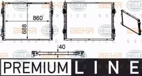 BEHR HELLA Service 8MK 376 756-171 - Radiator, engine cooling autospares.lv