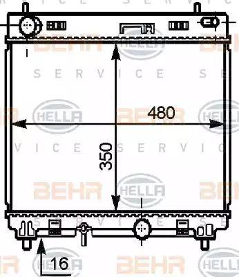 BEHR HELLA Service 8MK 376 756-791 - Radiator, engine cooling autospares.lv