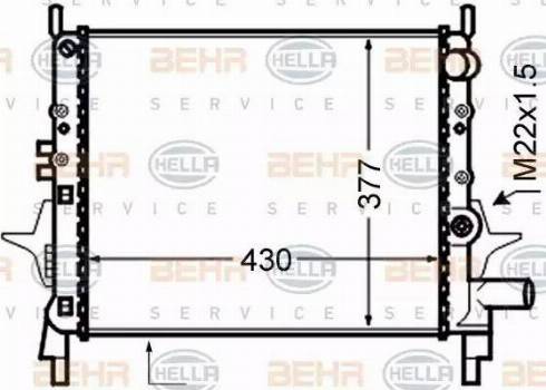 BEHR HELLA Service 8MK 376 750-071 - Radiator, engine cooling autospares.lv