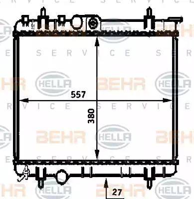 BEHR HELLA Service 8MK 376 750-241 - Radiator, engine cooling autospares.lv