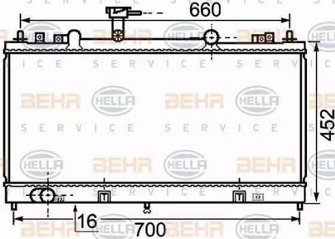 BEHR HELLA Service 8MK 376 750-281 - Radiator, engine cooling autospares.lv