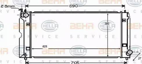 BEHR HELLA Service 8MK 376 753-731 - Radiator, engine cooling autospares.lv