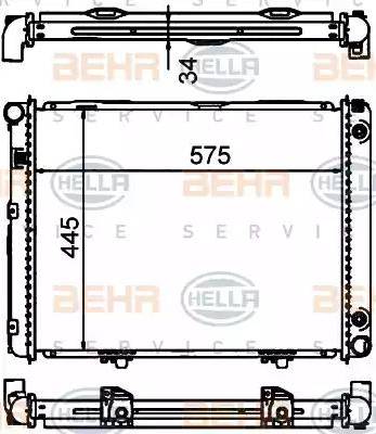 BEHR HELLA Service 8MK 376 769-701 - Radiator, engine cooling autospares.lv