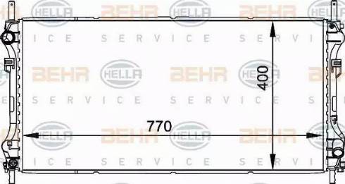 BEHR HELLA Service 8MK 376 764-091 - Radiator, engine cooling autospares.lv