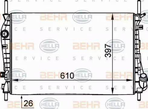 BEHR HELLA Service 8MK 376 764-161 - Radiator, engine cooling autospares.lv