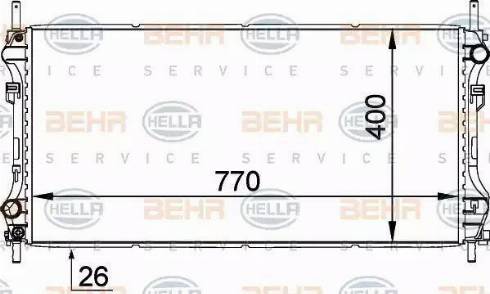 BEHR HELLA Service 8MK 376 764-111 - Radiator, engine cooling autospares.lv