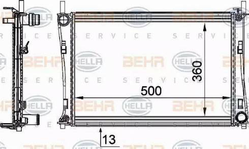 BEHR HELLA Service 8MK 376 764-314 - Radiator, engine cooling autospares.lv