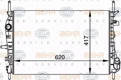 BEHR HELLA Service 8MK 376 764-381 - Radiator, engine cooling autospares.lv