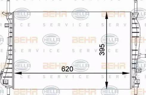 BEHR HELLA Service 8MK 376 764-231 - Radiator, engine cooling autospares.lv