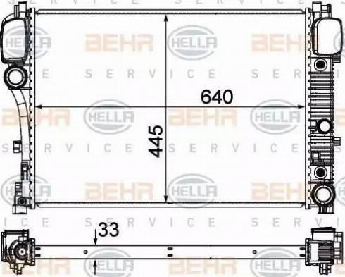 BEHR HELLA Service 8MK 376 764-791 - Radiator, engine cooling autospares.lv