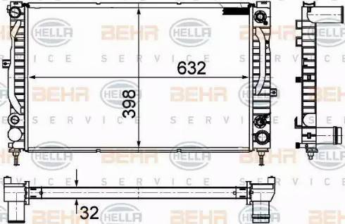 BEHR HELLA Service 8MK 376 766-141 - Radiator, engine cooling autospares.lv