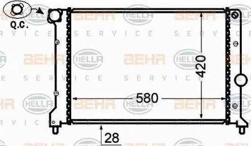 BEHR HELLA Service 8MK 376 766-114 - Radiator, engine cooling autospares.lv