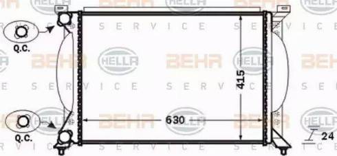 BEHR HELLA Service 8MK 376 766-264 - Radiator, engine cooling autospares.lv