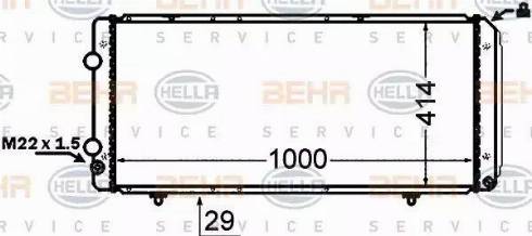 BEHR HELLA Service 8MK 376 766-751 - Radiator, engine cooling autospares.lv