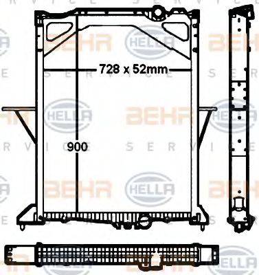 BEHR HELLA Service 8MK 376 760-441 - Radiator, engine cooling autospares.lv