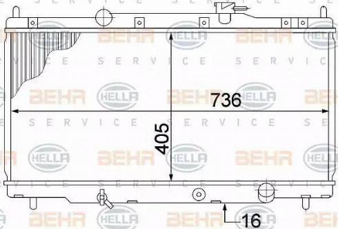 BEHR HELLA Service 8MK 376 768-311 - Radiator, engine cooling autospares.lv