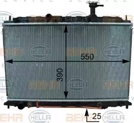 BEHR HELLA Service 8MK 376 763-481 - Radiator, engine cooling autospares.lv