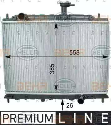 BEHR HELLA Service 8MK 376 762-451 - Radiator, engine cooling autospares.lv