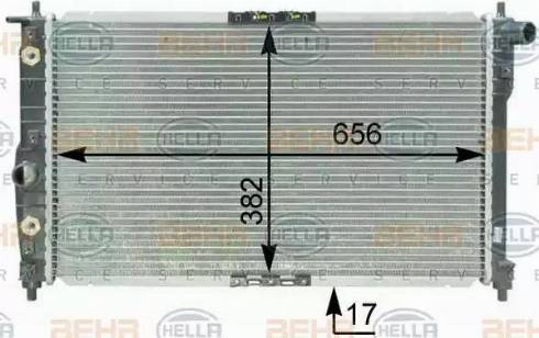 BEHR HELLA Service 8MK 376 762-591 - Radiator, engine cooling autospares.lv