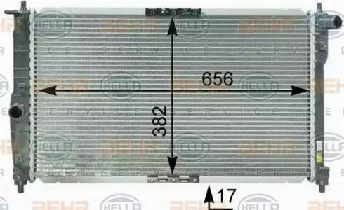 BEHR HELLA Service 8MK 376 762-581 - Radiator, engine cooling autospares.lv