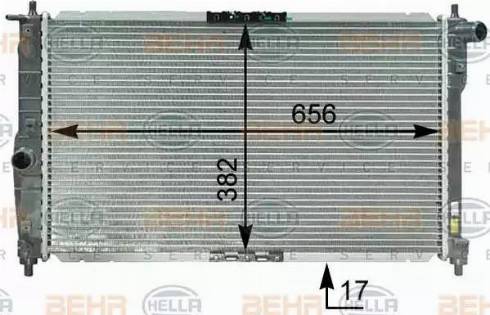 BEHR HELLA Service 8MK 376 762-611 - Radiator, engine cooling autospares.lv