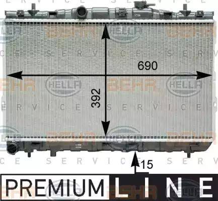 BEHR HELLA Service 8MK 376 762-101 - Radiator, engine cooling autospares.lv