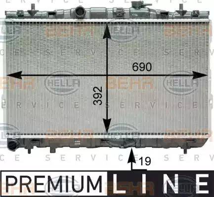 BEHR HELLA Service 8MK 376 762-111 - Radiator, engine cooling autospares.lv