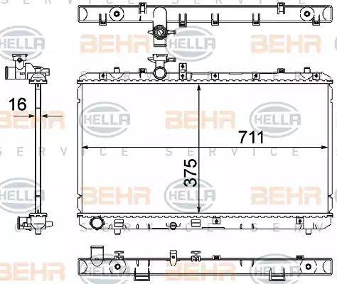 BEHR HELLA Service 8MK 376 762-741 - Radiator, engine cooling autospares.lv