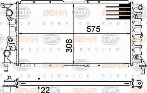 BEHR HELLA Service 8MK 376 767-511 - Radiator, engine cooling autospares.lv