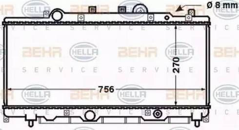 BEHR HELLA Service 8MK 376 767-521 - Radiator, engine cooling autospares.lv