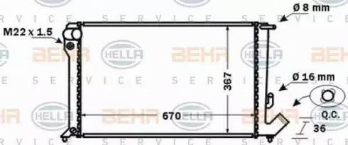 BEHR HELLA Service 8MK 376 767-011 - Radiator, engine cooling autospares.lv