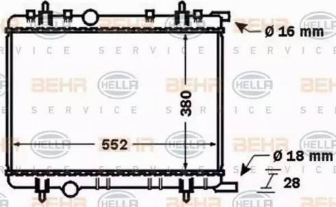 BEHR HELLA Service 8MK 376 767-071 - Radiator, engine cooling autospares.lv