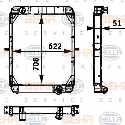 BEHR HELLA Service 8MK 376 709-441 - Radiator, engine cooling autospares.lv