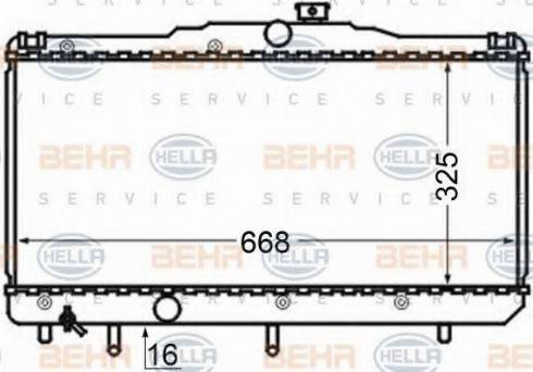 BEHR HELLA Service 8MK 376 704-554 - Radiator, engine cooling autospares.lv