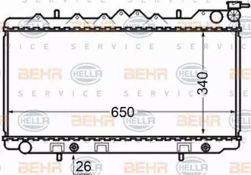 BEHR HELLA Service 8MK 376 704-581 - Radiator, engine cooling autospares.lv