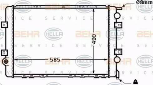 BEHR HELLA Service 8MK 376 704-621 - Radiator, engine cooling autospares.lv