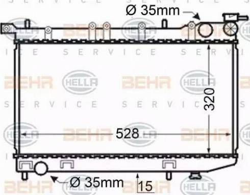 BEHR HELLA Service 8MK 376 704-741 - Radiator, engine cooling autospares.lv